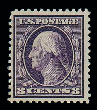 Price of US Stamp Scott Catalog #359 - 1909 3c Washington Bluish Paper. Matthew Bennett International, Dec 2007, Sale 325, Lot 1991