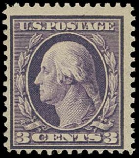 US Stamp Values Scott Cat. 359 - 1909 3c Washington Bluish Paper. H.R. Harmer, Oct 2014, Sale 3006, Lot 1331