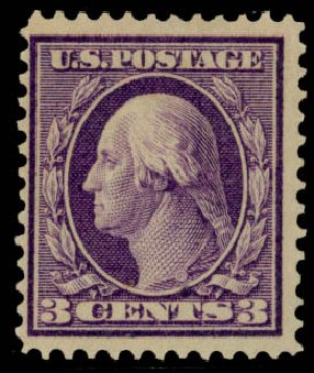 Value of US Stamps Scott Cat. # 359: 1909 3c Washington Bluish Paper. Daniel Kelleher Auctions, Sep 2014, Sale 655, Lot 431