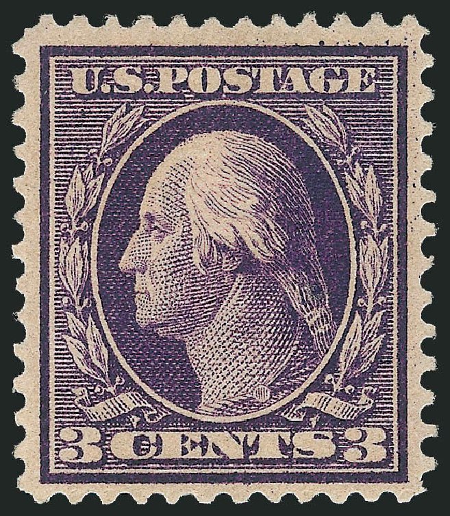 US Stamps Value Scott Catalog # 359: 1909 3c Washington Bluish Paper. Robert Siegel Auction Galleries, Dec 2014, Sale 1090, Lot 1472