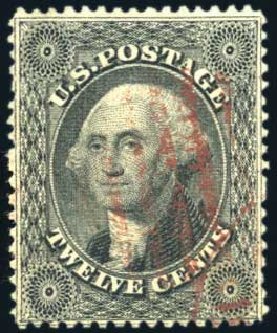US Stamp Price Scott 36 - 12c 1857 Washington. Harmer-Schau Auction Galleries, Aug 2011, Sale 90, Lot 1147