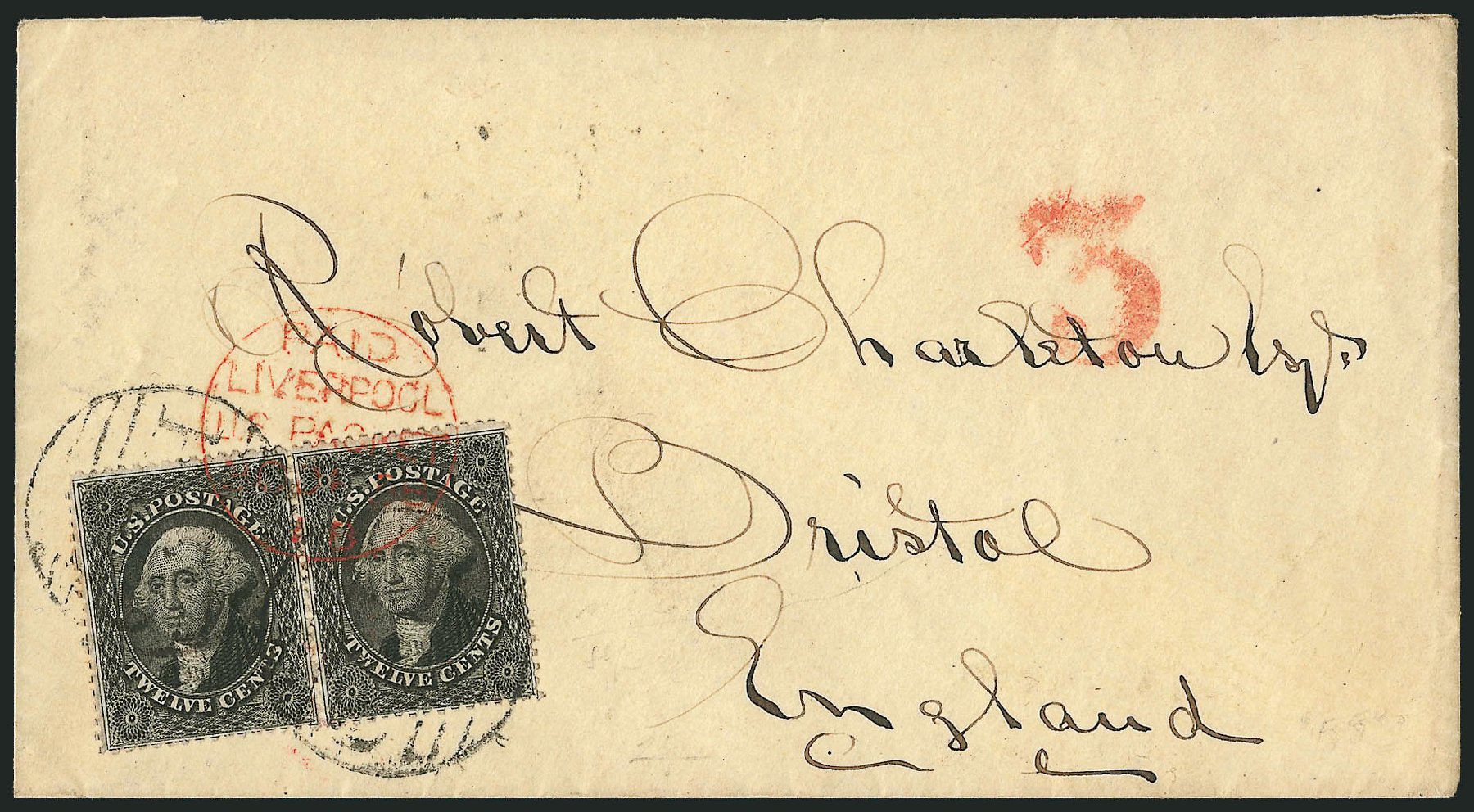 Value of US Stamps Scott Catalog # 36: 12c 1857 Washington. Robert Siegel Auction Galleries, Dec 2010, Sale 1002, Lot 3807