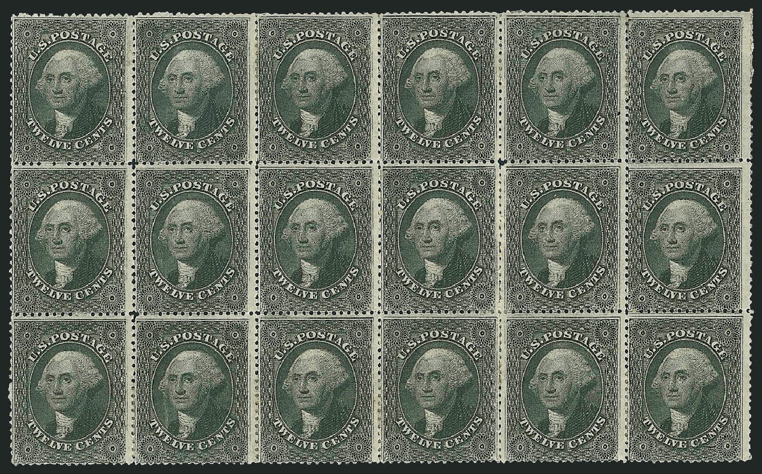US Stamp Prices Scott 36 - 12c 1857 Washington. Robert Siegel Auction Galleries, Oct 2008, Sale 963, Lot 417