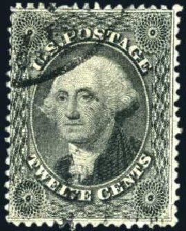 US Stamps Values Scott Catalogue # 36: 1857 12c Washington. Harmer-Schau Auction Galleries, Oct 2010, Sale 87, Lot 109