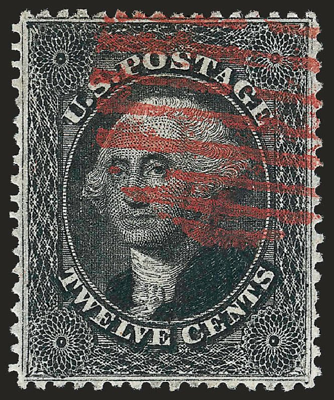 US Stamps Value Scott # 36 - 1857 12c Washington. Robert Siegel Auction Galleries, Oct 2008, Sale 963, Lot 419
