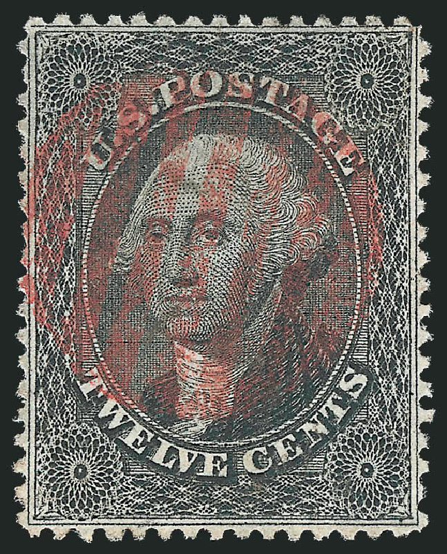 US Stamps Values Scott #36 - 12c 1857 Washington. Robert Siegel Auction Galleries, Sep 2009, Sale 976, Lot 1260