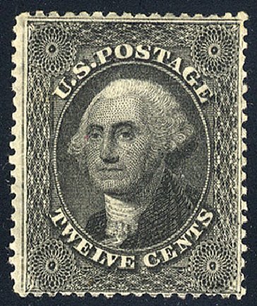 US Stamps Prices Scott #36 - 1857 12c Washington. Cherrystone Auctions, Nov 2008, Sale 200811, Lot 1021