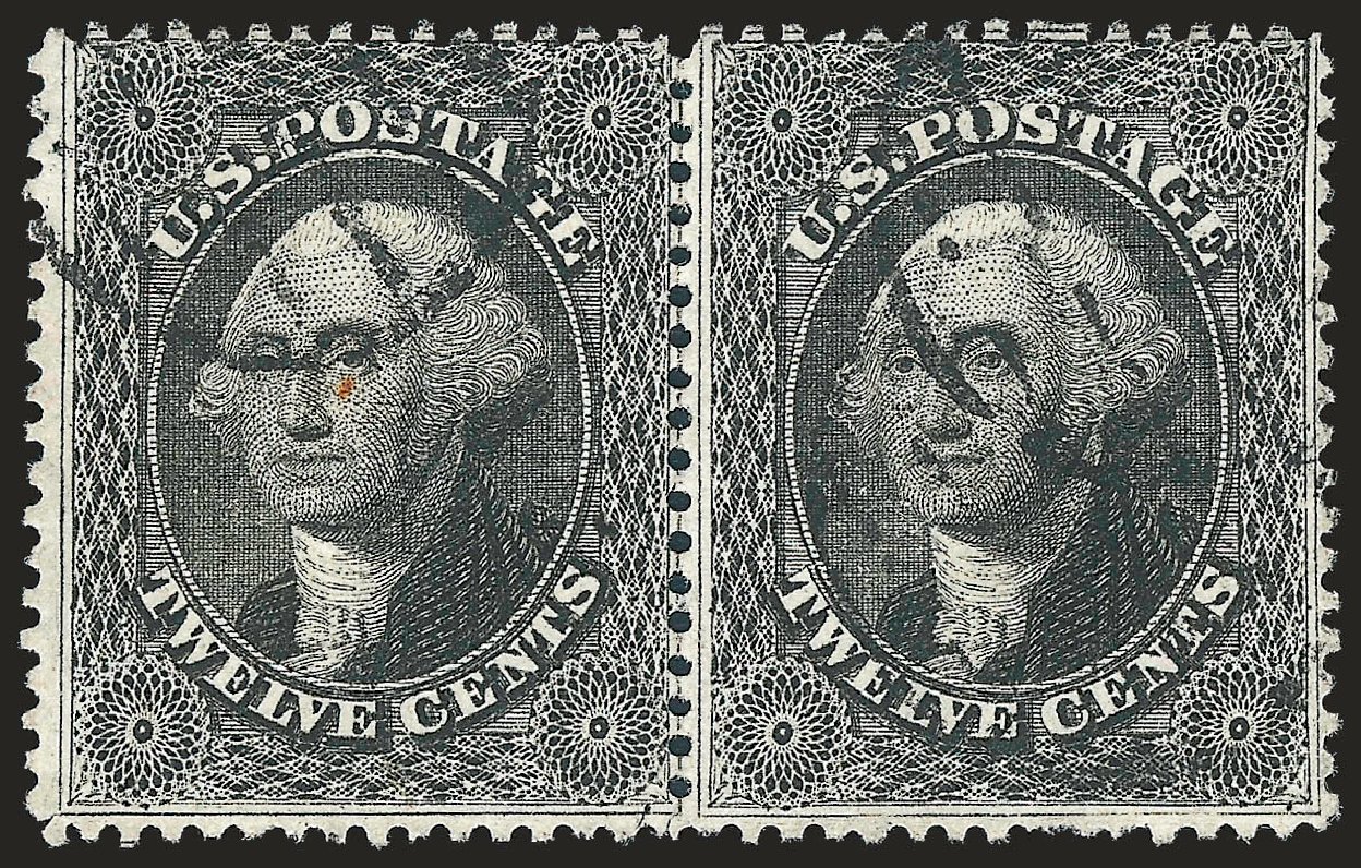 US Stamps Values Scott Cat. 36: 1857 12c Washington. Robert Siegel Auction Galleries, Apr 2010, Sale 984, Lot 185