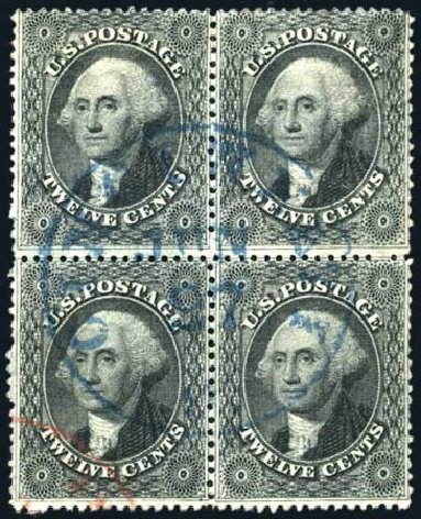 Values of US Stamp Scott #36: 12c 1857 Washington. Harmer-Schau Auction Galleries, Feb 2010, Sale 84, Lot 1312