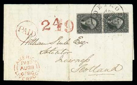 Costs of US Stamps Scott Catalogue # 36 - 12c 1857 Washington. Matthew Bennett International, Dec 2007, Sale 323, Lot 153