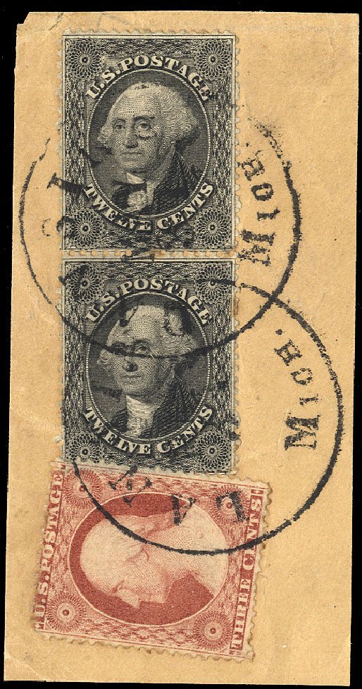 Values of US Stamps Scott Catalogue # 36: 1857 12c Washington. Cherrystone Auctions, Nov 2010, Sale 201011, Lot 53