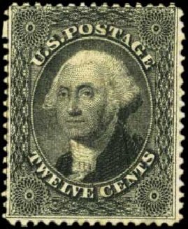 US Stamps Value Scott Catalog # 36 - 1857 12c Washington. Harmer-Schau Auction Galleries, Feb 2012, Sale 92, Lot 833