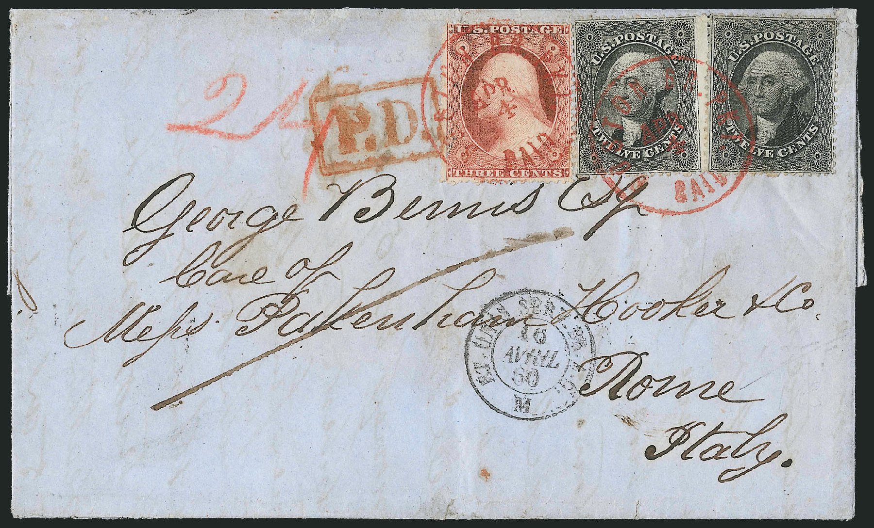 Cost of US Stamp Scott Cat. #36: 1857 12c Washington. Robert Siegel Auction Galleries, Dec 2010, Sale 1002, Lot 3806