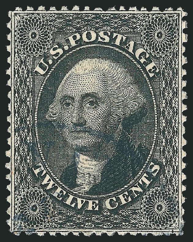 US Stamp Value Scott Catalogue 36 - 1857 12c Washington. Robert Siegel Auction Galleries, Dec 2012, Sale 1037, Lot 1496