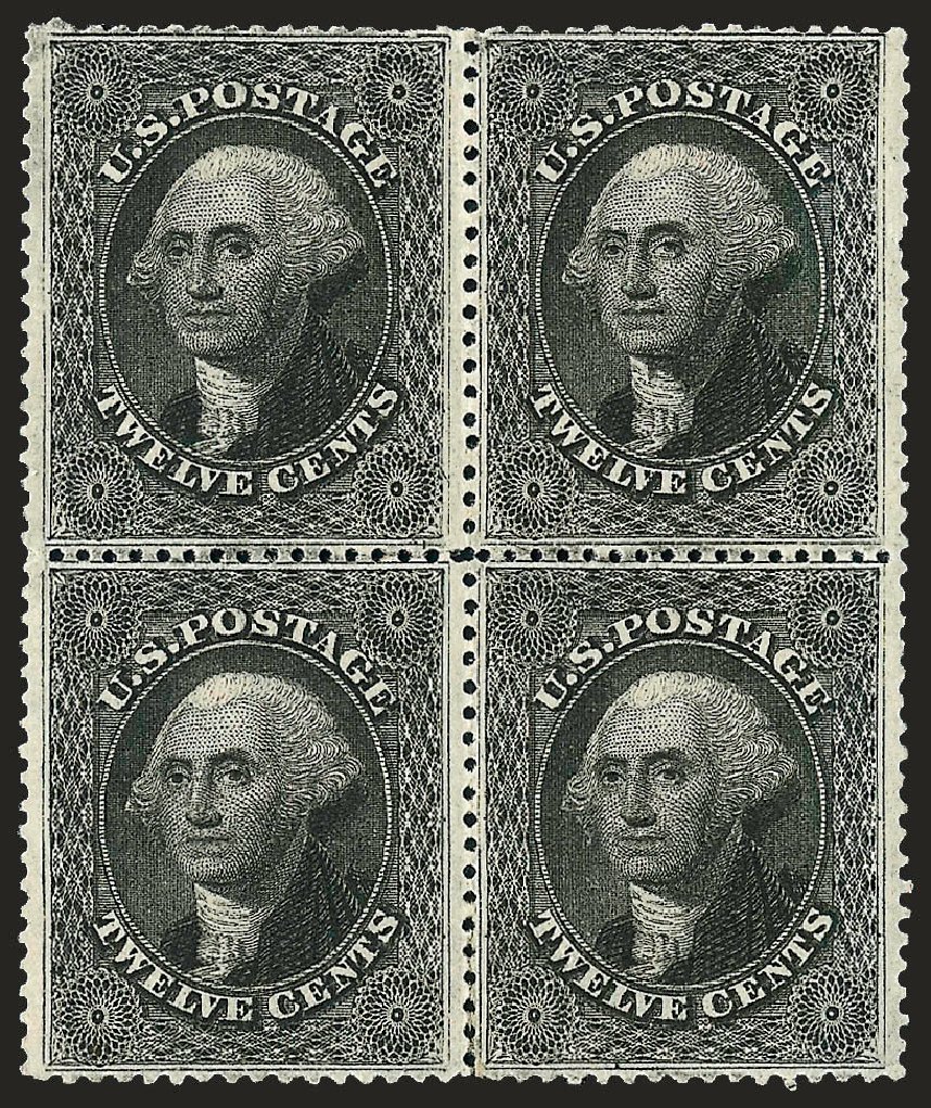 US Stamps Values Scott Cat. #36 - 1857 12c Washington. Robert Siegel Auction Galleries, Oct 2008, Sale 963, Lot 416