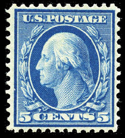 US Stamp Price Scott Cat. # 361 - 5c 1909 Washington Bluish Paper. Matthew Bennett International, Feb 2012, Sale 340, Lot 427