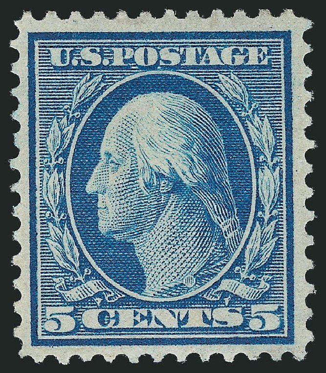Values of US Stamp Scott Catalog #361: 5c 1909 Washington Bluish Paper. Robert Siegel Auction Galleries, Oct 2011, Sale 1014, Lot 1807