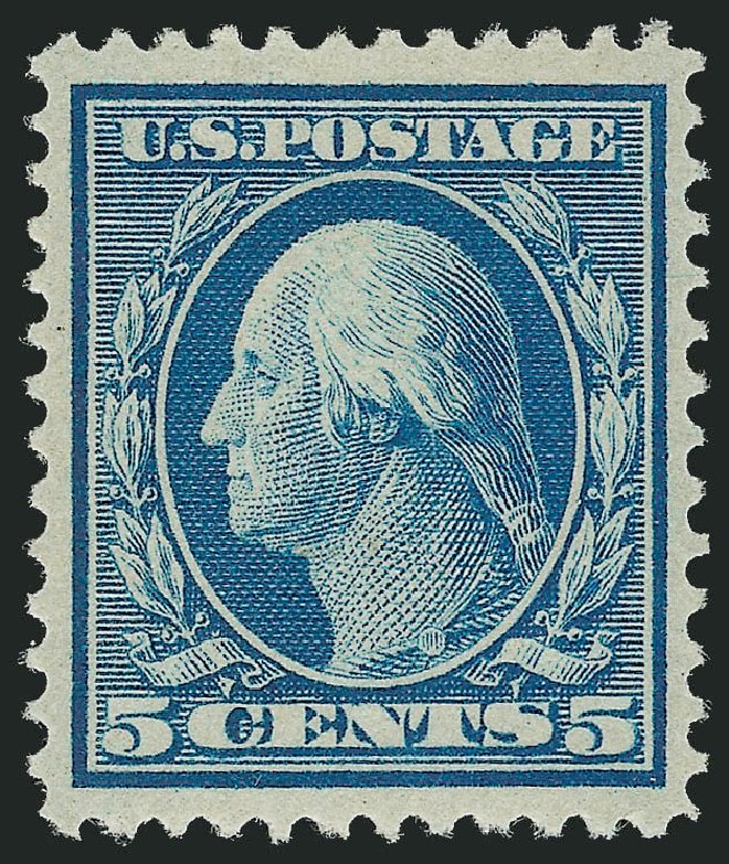 US Stamps Prices Scott Cat. # 361 - 1909 5c Washington Bluish Paper. Robert Siegel Auction Galleries, Dec 2009, Sale 978, Lot 1101