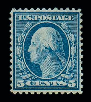 US Stamps Price Scott Catalog # 361: 5c 1909 Washington Bluish Paper. Matthew Bennett International, Dec 2007, Sale 325, Lot 1992
