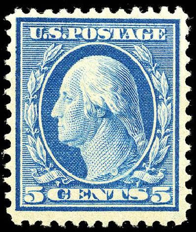 Costs of US Stamps Scott Catalog #361: 1909 5c Washington Bluish Paper. Matthew Bennett International, Apr 2008, Sale 326, Lot 352