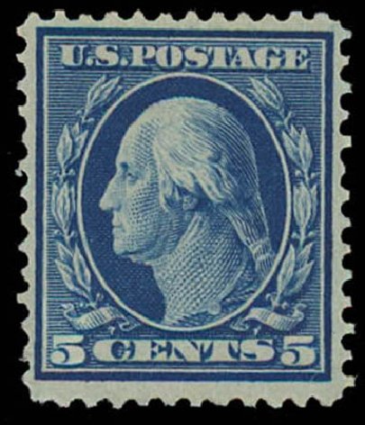 Cost of US Stamps Scott Catalog #361 - 5c 1909 Washington Bluish Paper. Daniel Kelleher Auctions, Oct 2011, Sale 626, Lot 336