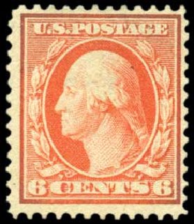 Values of US Stamp Scott Catalogue # 362 - 6c 1909 Washington Bluish Paper. Harmer-Schau Auction Galleries, Oct 2010, Sale 87, Lot 278