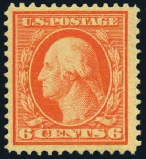 Costs of US Stamps Scott Cat. #362: 6c 1909 Washington Bluish Paper. Harmer-Schau Auction Galleries, Aug 2012, Sale 94, Lot 1508