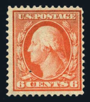 Cost of US Stamps Scott Catalog # 362 - 1909 6c Washington Bluish Paper. Harmer-Schau Auction Galleries, Aug 2014, Sale 102, Lot 1991