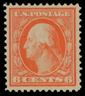 US Stamp Value Scott Catalog #362 - 1909 6c Washington Bluish Paper. Daniel Kelleher Auctions, Jun 2012, Sale 630, Lot 1774