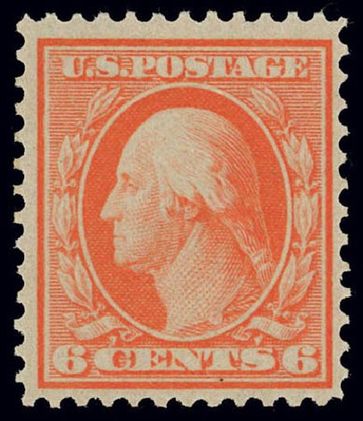US Stamps Values Scott 362 - 1909 6c Washington Bluish Paper. Daniel Kelleher Auctions, Feb 2013, Sale 634, Lot 234