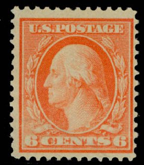 Values of US Stamps Scott #362 - 1909 6c Washington Bluish Paper. Daniel Kelleher Auctions, Sep 2014, Sale 655, Lot 434