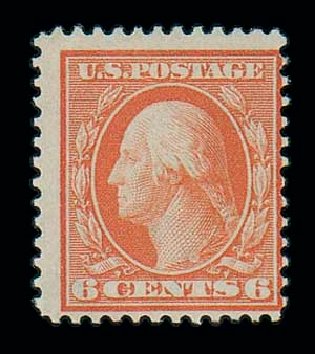 Costs of US Stamps Scott 362 - 1909 6c Washington Bluish Paper. Matthew Bennett International, Jun 2007, Sale 319, Lot 1382
