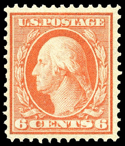 US Stamps Prices Scott Cat. #362: 6c 1909 Washington Bluish Paper. Matthew Bennett International, May 2014, Sale 350, Lot 512