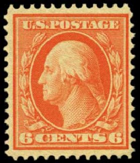 US Stamps Prices Scott Catalog #362: 1909 6c Washington Bluish Paper. Harmer-Schau Auction Galleries, Feb 2012, Sale 92, Lot 1112