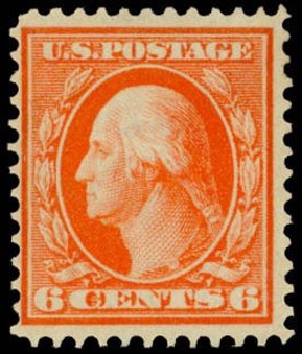 Prices of US Stamps Scott Catalog # 362 - 1909 6c Washington Bluish Paper. Daniel Kelleher Auctions, May 2014, Sale 652, Lot 543