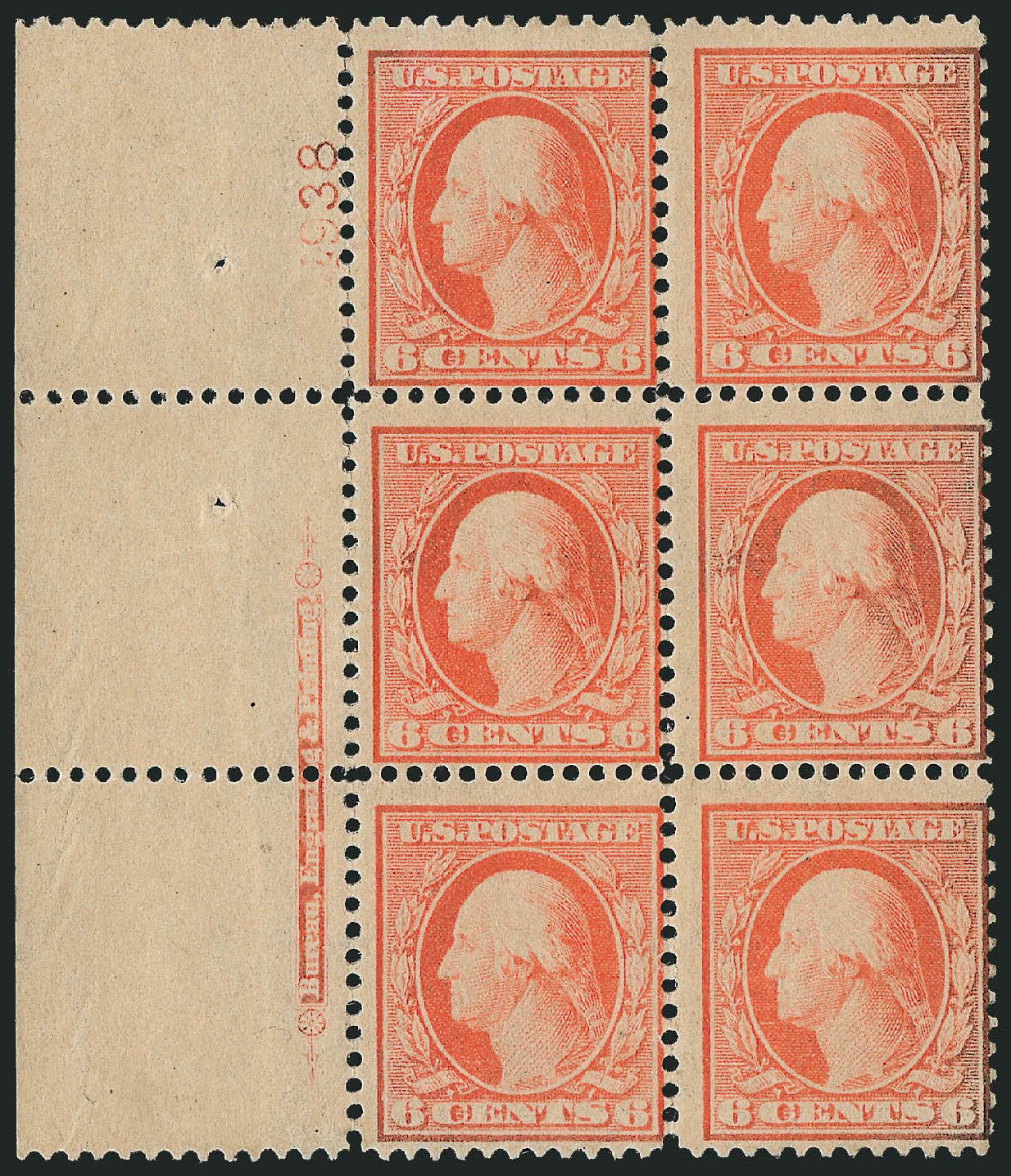 US Stamp Values Scott Cat. #362 - 1909 6c Washington Bluish Paper. Robert Siegel Auction Galleries, Feb 2015, Sale 1093, Lot 166