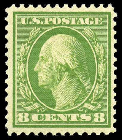 Price of US Stamps Scott 363 - 8c 1909 Washington Bluish Paper. Matthew Bennett International, Feb 2012, Sale 340, Lot 428