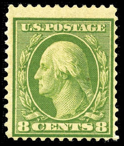 Costs of US Stamp Scott #363 - 8c 1909 Washington Bluish Paper. Matthew Bennett International, Feb 2012, Sale 340, Lot 429
