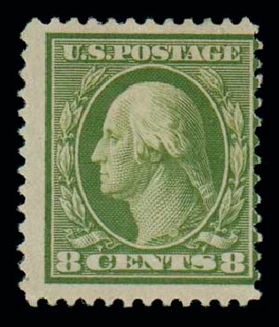US Stamp Price Scott Catalogue # 363 - 1909 8c Washington Bluish Paper. Matthew Bennett International, Oct 2007, Sale 320, Lot 564