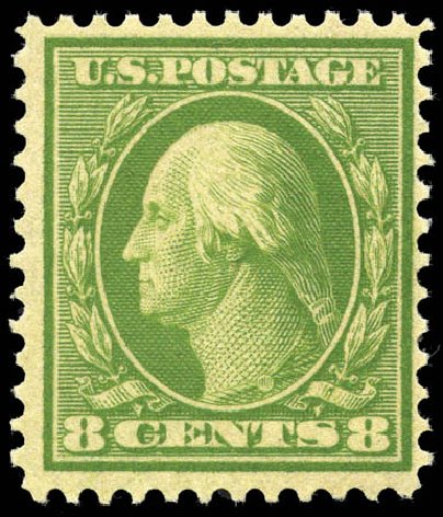 Prices of US Stamps Scott #363: 8c 1909 Washington Bluish Paper. Matthew Bennett International, Mar 2011, Sale 336, Lot 1272