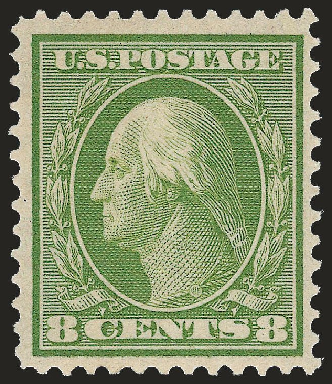 US Stamps Value Scott # 363: 1909 8c Washington Bluish Paper. Robert Siegel Auction Galleries, Apr 2009, Sale 972, Lot 3303