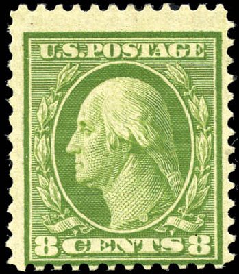 Price of US Stamps Scott Cat. #363: 1909 8c Washington Bluish Paper. Matthew Bennett International, Sep 2011, Sale 338, Lot 1926