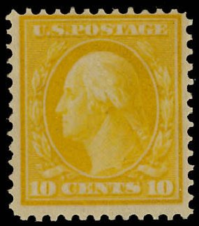 US Stamps Value Scott Catalogue #364 - 10c 1909 Washington Bluish Paper. Daniel Kelleher Auctions, Jun 2012, Sale 630, Lot 1778