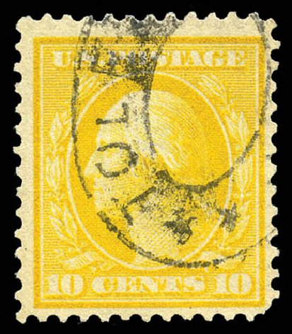 Values of US Stamps Scott Catalog 364: 10c 1909 Washington Bluish Paper. Matthew Bennett International, Feb 2012, Sale 340, Lot 430