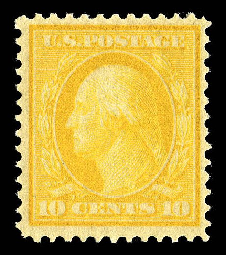US Stamp Values Scott Catalog #364 - 1909 10c Washington Bluish Paper. Matthew Bennett International, Sep 2012, Sale 346, Lot 811