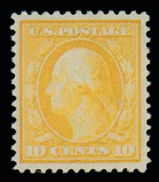 US Stamp Values Scott Cat. # 364: 10c 1909 Washington Bluish Paper. Matthew Bennett International, Oct 2007, Sale 322, Lot 2183