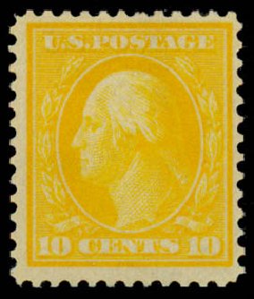 US Stamp Price Scott #364 - 10c 1909 Washington Bluish Paper. Daniel Kelleher Auctions, Dec 2013, Sale 640, Lot 336