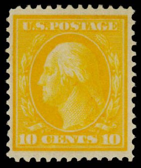 US Stamps Value Scott Cat. 364 - 10c 1909 Washington Bluish Paper. Daniel Kelleher Auctions, Mar 2014, Sale 648, Lot 2146