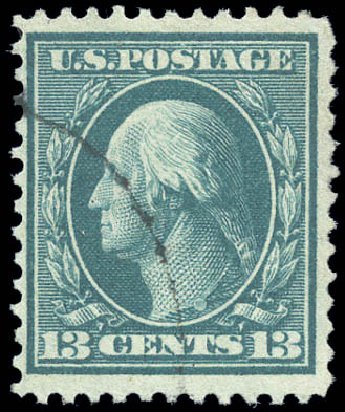 Price of US Stamp Scott # 365 - 1909 13c Washington Bluish Paper. Matthew Bennett International, Sep 2010, Sale 333, Lot 3738