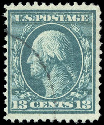 US Stamps Prices Scott Catalogue #365: 13c 1909 Washington Bluish Paper. Matthew Bennett International, Sep 2011, Sale 338, Lot 1928